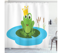 Prince Animal Big Leaf Pond Shower Curtain