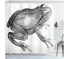 Engraved Amphibian Fauna Art Shower Curtain