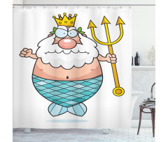 Funny Cartoon Angry King Shower Curtain