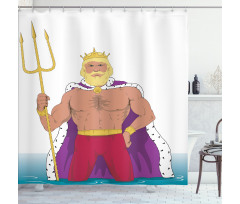 King of the Ocean Drawing Shower Curtain