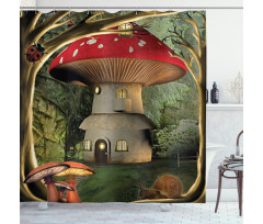 Mushroom Magic Forest Shower Curtain