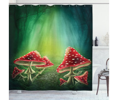 Mysterious Mushrooms Shower Curtain