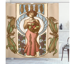 Harvest Woman with Corns Shower Curtain