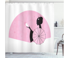 Woman Side Portrait Shower Curtain