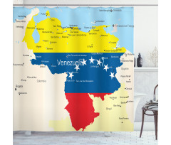 Colorful Detailed Map Shower Curtain