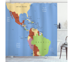 South North Pacific Ocean Shower Curtain