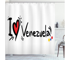 I Love Venezuela Wording Shower Curtain