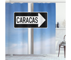 Caracas Lettering Sign Shower Curtain