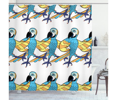 Tropic Colorful Parrots Shower Curtain