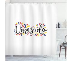 Colorful Cursive Wording Shower Curtain