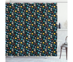 Planets Solar System Shower Curtain