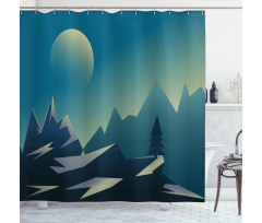 Geometric Landscape Scene Shower Curtain