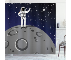 Man Landed on Moon Shower Curtain