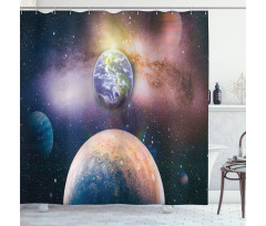 Panoramic Galaxy Scene Shower Curtain