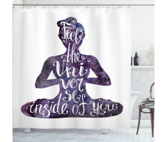 Fell the Universe Text Yoga Shower Curtain