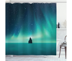 Aurora Borealis Single Rock Shower Curtain