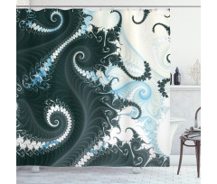 Fractal Motif with Swirls Shower Curtain