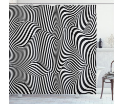 Optical Lines Art Shower Curtain