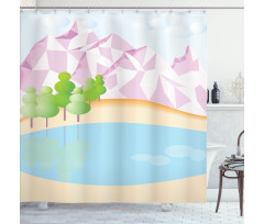 Polygonal Mountain Shower Curtain