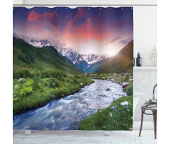 Georgia Caucasus Hills Shower Curtain