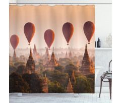 Hot Air Balloon Myanmar Shower Curtain