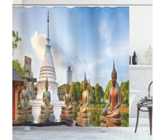 Seema Malaka Building Lake Shower Curtain