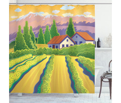 Vineyard Farm House Shower Curtain