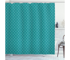 Curvy Floral Motifs Art Shower Curtain