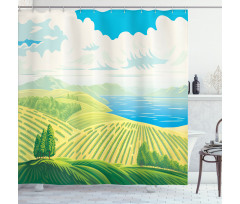 Idyllic Beauty Graphic Shower Curtain