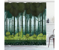 Mystic Forest Trees Twilight Shower Curtain