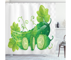 Juicy Cucumber Graphic Shower Curtain