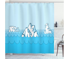 Frosty Elements Floating Shower Curtain