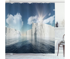 Fluffy Clouds Sunbeams Shower Curtain