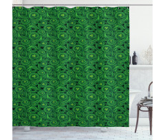 Irish Swirl Shamrock Shower Curtain