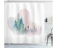 Watercolor Forest Artwork Shower Curtain