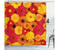 Warm Tones Flowers Shower Curtain