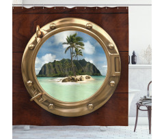 View of Deserted Island Shower Curtain