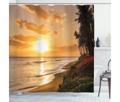 Sunset on Sands Beach Shower Curtain