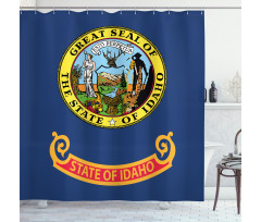 Nostalgic Logo of Gem State Shower Curtain