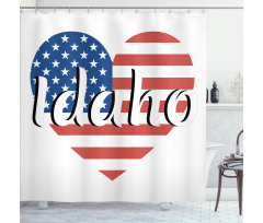 Heart Shaped USA Flag State Shower Curtain