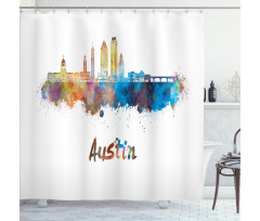 Typographic Paint Splatters Shower Curtain