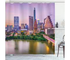 Urban Scene Image and River Shower Curtain