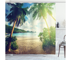 Palm Trees and Ocean Photo Shower Curtain