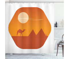 Sun Camel and Pyramids Art Shower Curtain