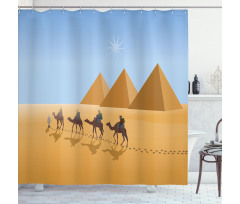 Camel Riders in Desert Shower Curtain