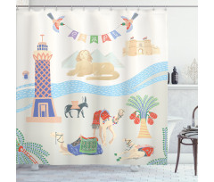 Traveling Egypt Landmarks Shower Curtain