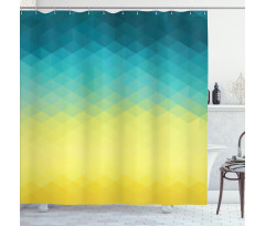 Polygonal Color Changes Shower Curtain