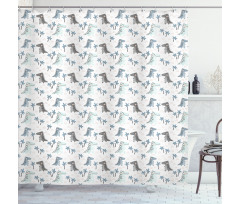 Dinosaur Rhythmic Cartoon Shower Curtain