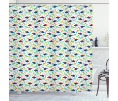 Dinosaurs Funny Doodle Shower Curtain