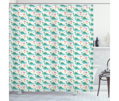 Cartoon of Animal and Palms Shower Curtain